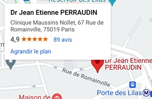 Avis des patients  sur le dr J E Perraudin sur google 